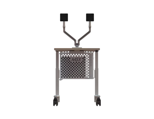 Dual Monitor Mobile Workstation Cart