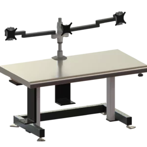 Ergonomic Workbench with Dual Monitor Arms
