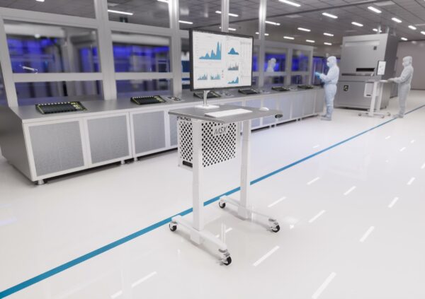 Single-Monitor Cleanroom Computer Cart