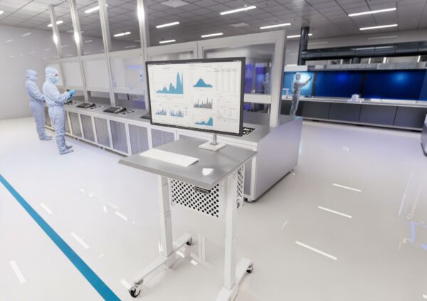 Single-Monitor Cleanroom Computer Cart