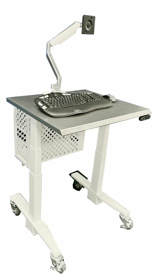 Single-Monitor Cleanroom Computer Cart
