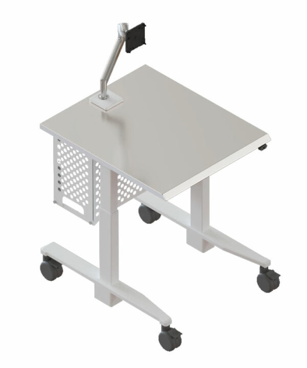 Single-Monitor Cleanroom Computer Cart