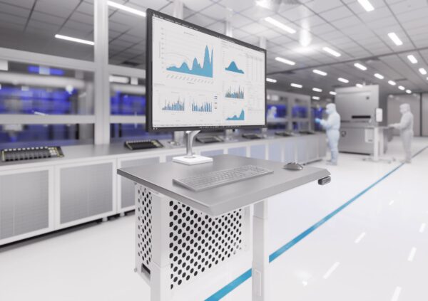 Single-Monitor Cleanroom Computer Cart