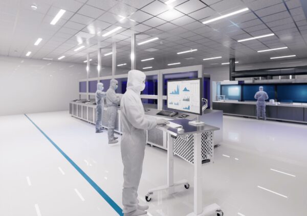Single-Monitor Cleanroom Computer Cart