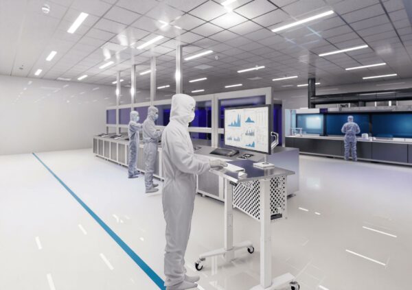 Single-Monitor Cleanroom Computer Cart