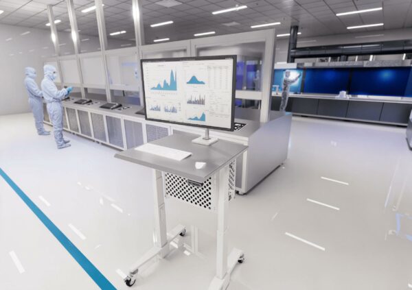 Single-Monitor Cleanroom Computer Cart