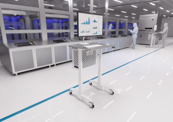 Single-Monitor Cleanroom Computer Cart