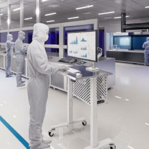 Single-Monitor Cleanroom Computer Cart
