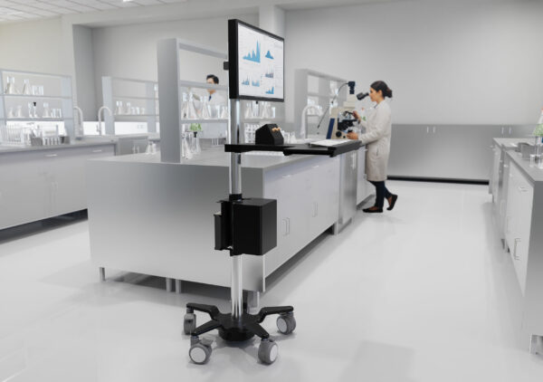 Cleanroom Pole Computer Cart
