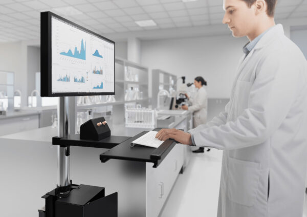 Cleanroom Pole Computer Cart