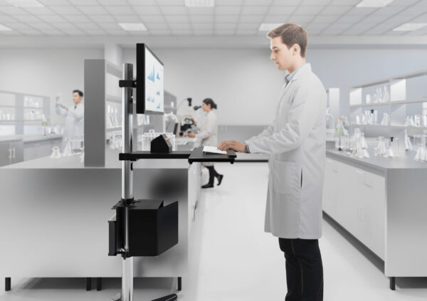 Cleanroom Pole Computer Cart