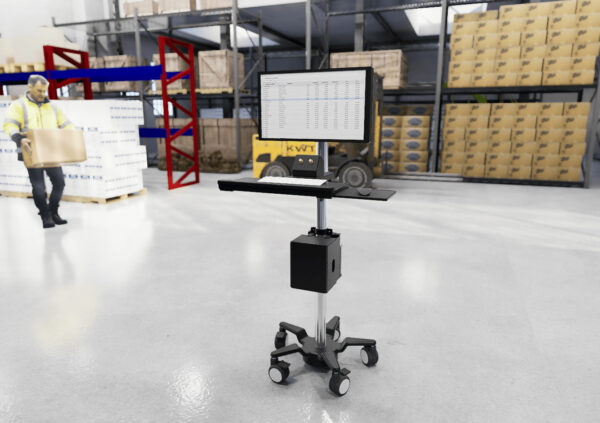 Industrial Pole Computer Cart