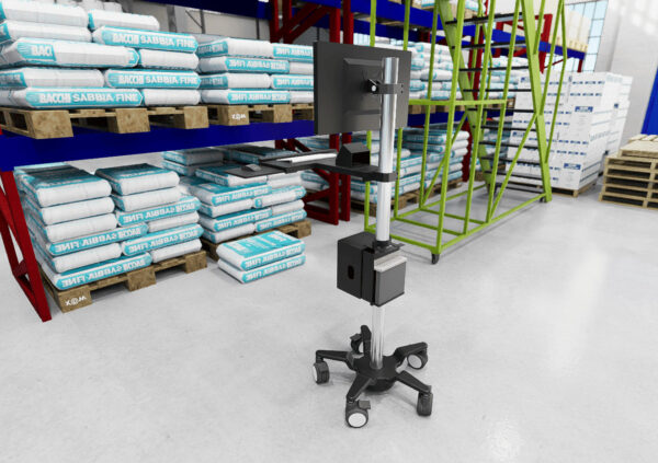 Industrial Pole Computer Cart