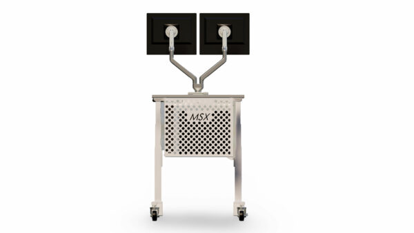 Dual-Monitor Cleanroom Computer Cart