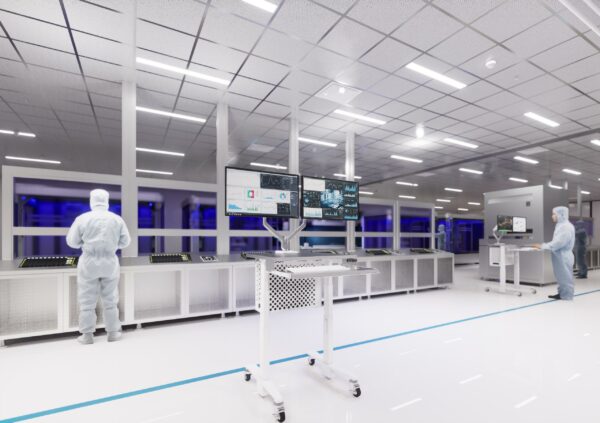 Dual-Monitor Cleanroom Computer Cart