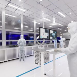 Dual-Monitor Cleanroom Computer Cart