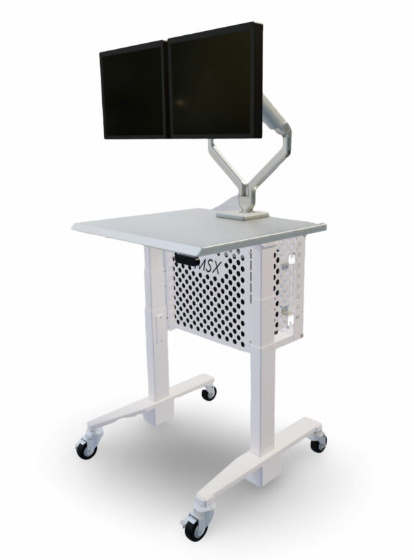 Dual-Monitor Cleanroom Computer Cart