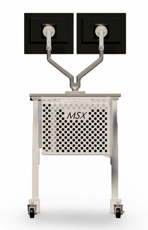 Dual-Monitor Cleanroom Computer Cart