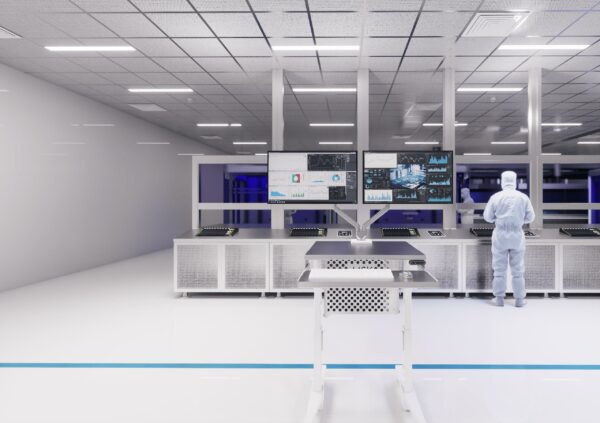 Dual-Monitor Cleanroom Computer Cart