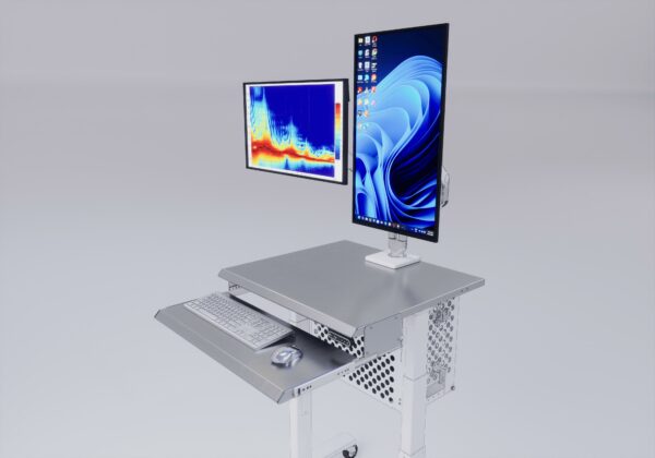 Dual-Monitor Cleanroom Computer Cart