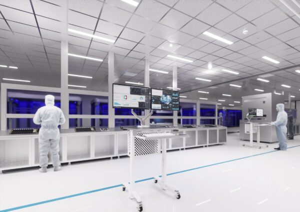 Dual-Monitor Cleanroom Computer Cart
